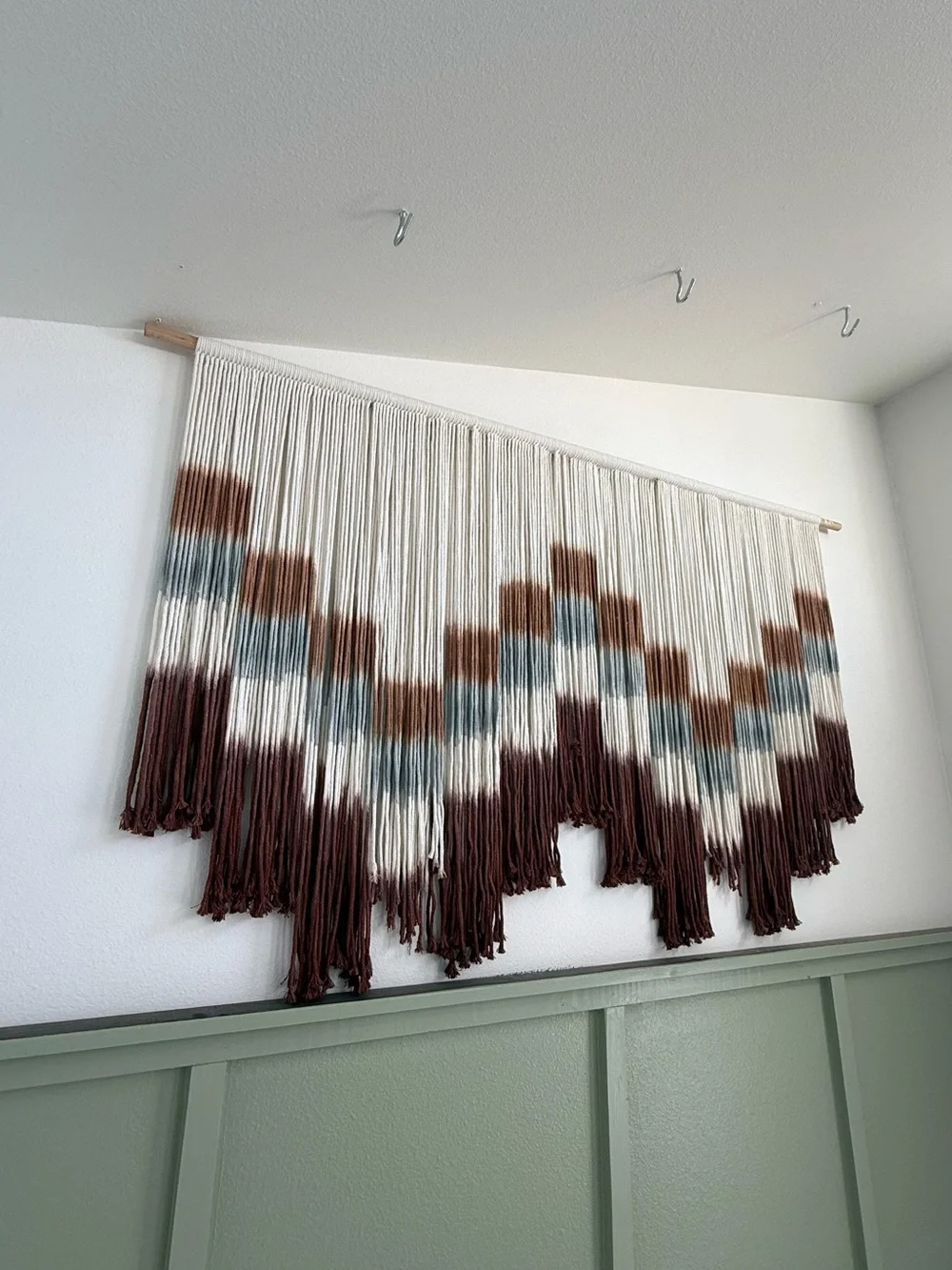 Handmade Brown, Cream & Blue Macramé Wall Hanging